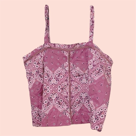 VS Floral Patchwork Bandana Boxy Cotton Crop Top - Picture 1 of 8